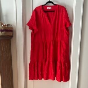 Lucky Brand Vibrant Red Midi Dress